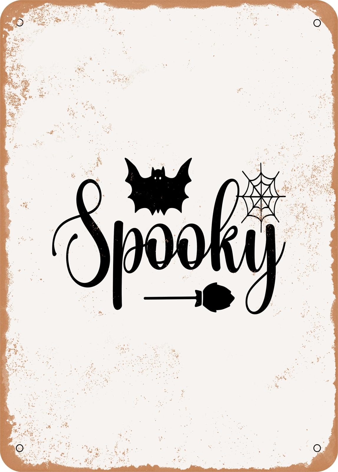 Miaomansenstore Metal Sign - Spooky - 2 - Vintage Rusty Look Home Decor