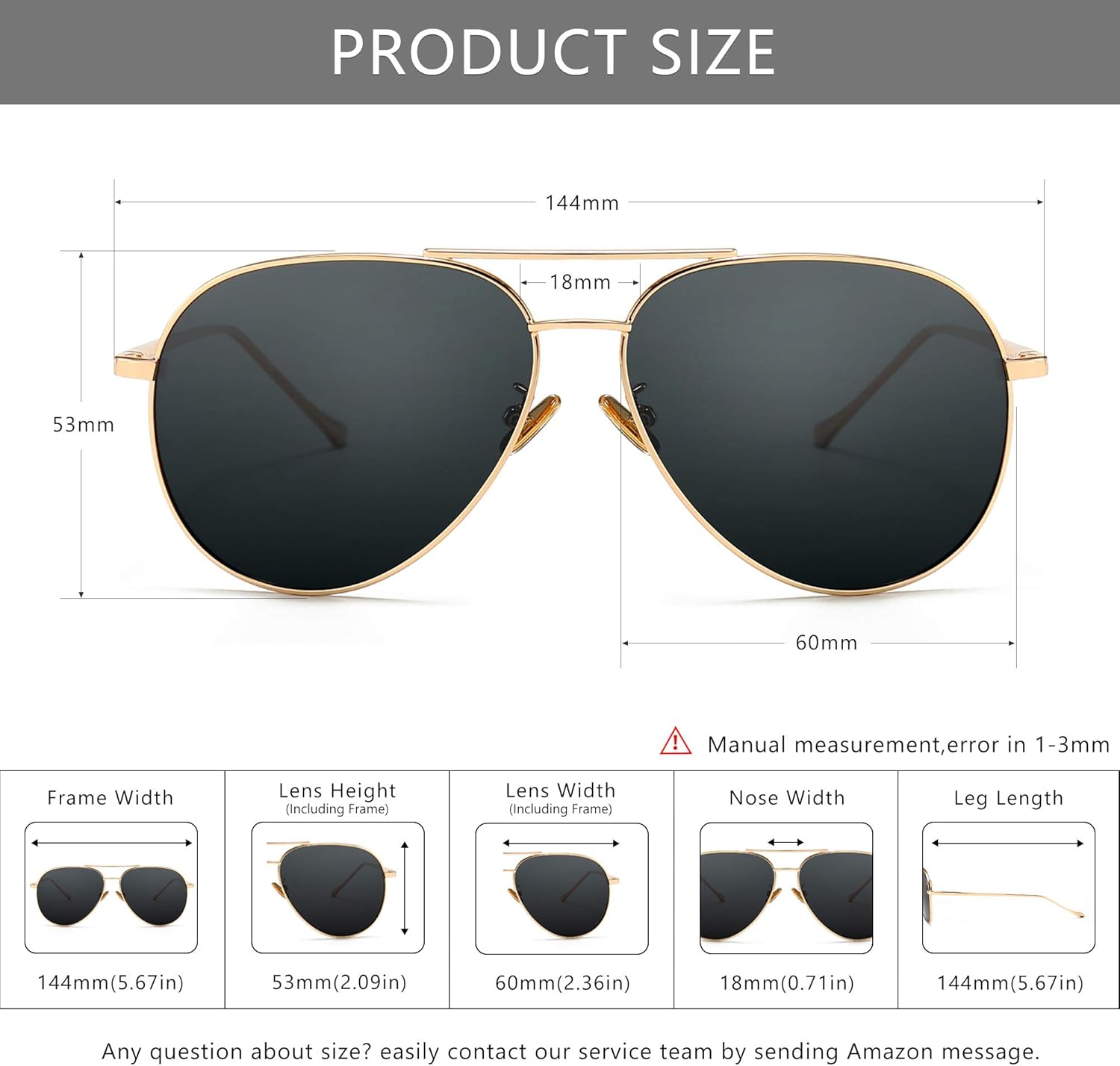 SUNGAIT Women's Lightweight Oversized Aviator Sunglasses - Classic Style Polarized Lens - Image 5