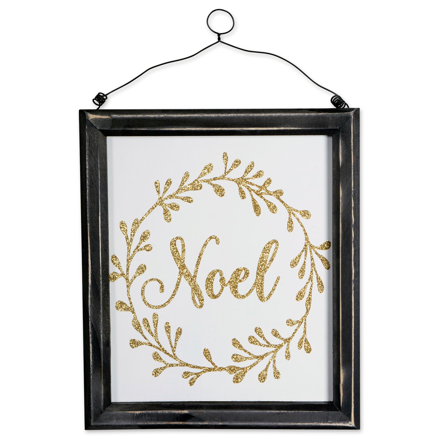 DII Holiday Hanging Wall Decor Lightweight & Decorative, 9.75x8.5x0.63, Noel & Merry Christmas Signs, 2 Count
