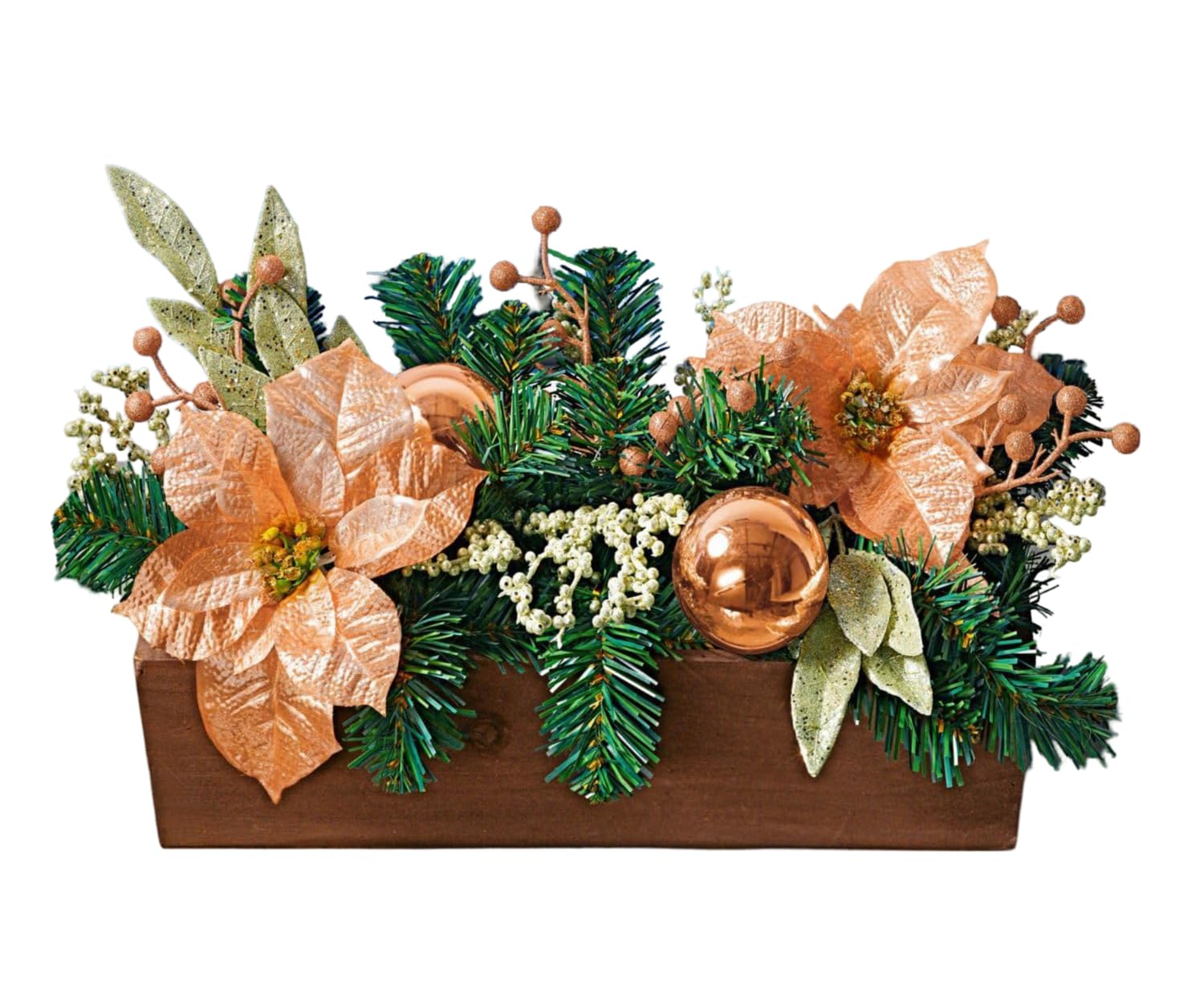 BURI Blumenkasten mit Weihnachtsschmuck 40cm lang Tannengesteck Weihnachten  Advent Deko fr Fensterbank mit Kugeln, Blten und Glitzer wetterfest -  Weihnachtsdeko fr drinnen und drauen: Amazon.de: Garten