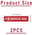 2 Pack Red Medical Alert Bag Tags for Backpacks and Suitcases