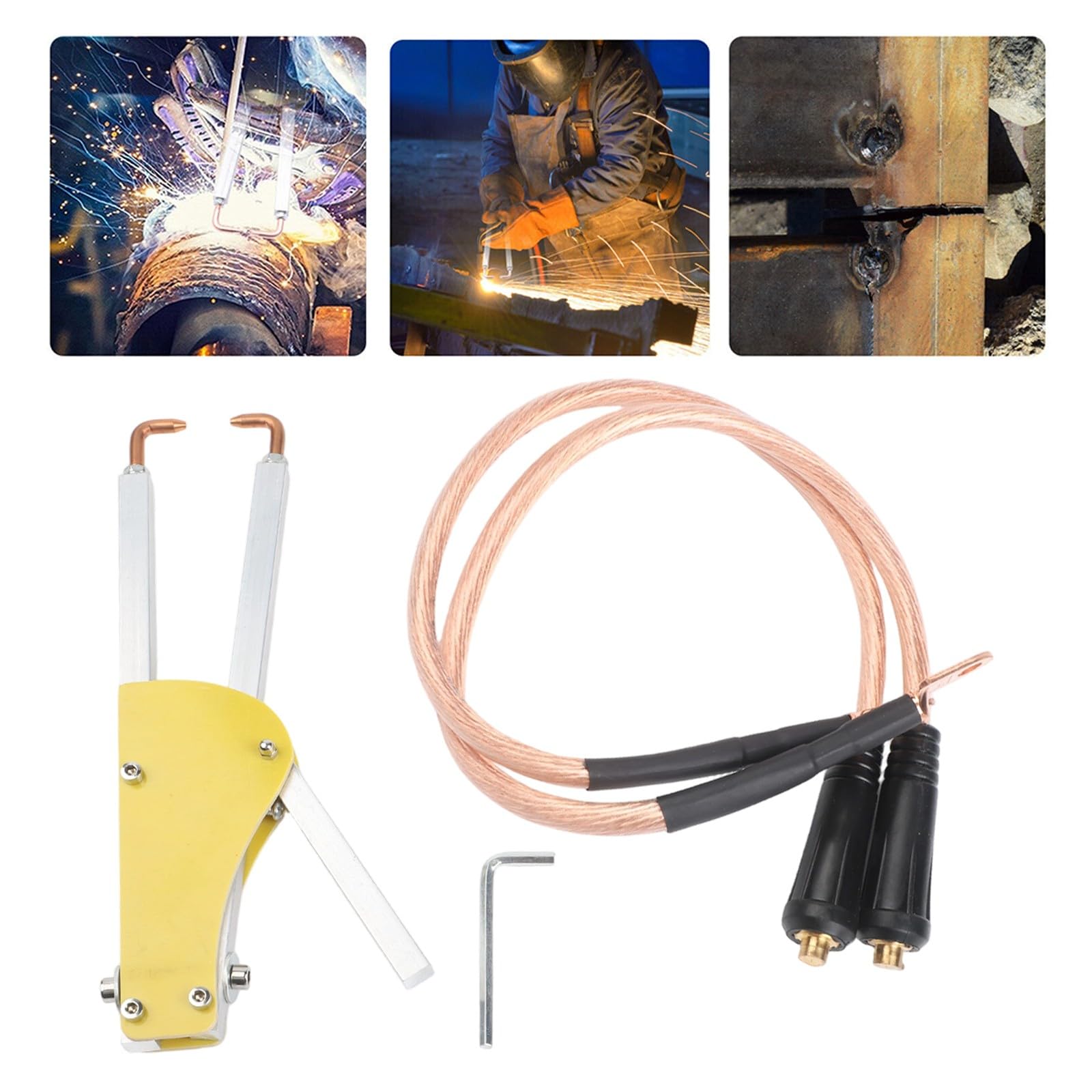 Pinze professionali per saldatura a punti, saldatrice elettrica, 123 mm, regolabile, penna per saldatura testa a testa con manico isolato, bloccaggio in metallo fai da te 1+1 mm per