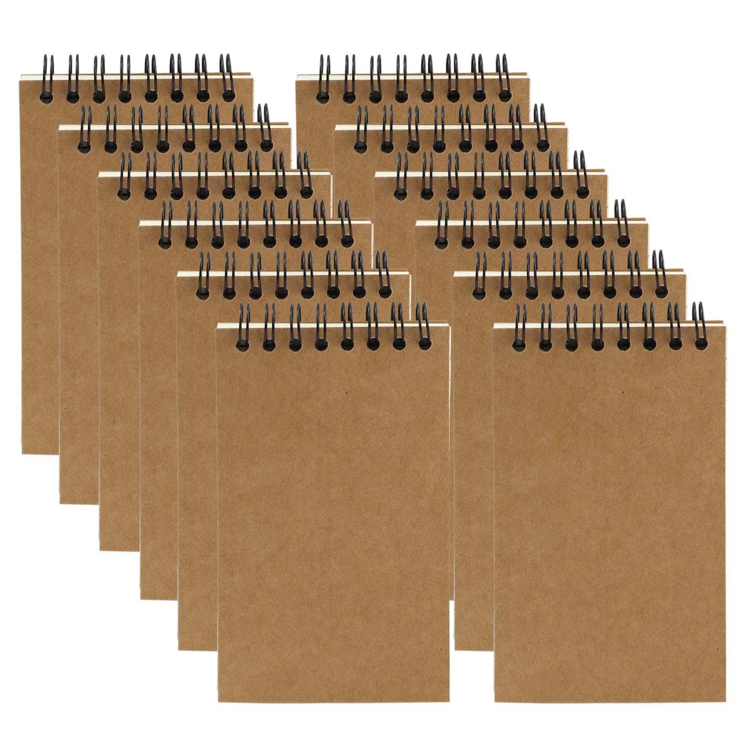 12 Pack Pocket Notebooks, 3x5 Small Notepads, Mini Spiral Notebooks, 60 Sheets/120 Pages,Lined College Ruled Paper, Memo Pads for Home, Office, School or Travel (Kraft)