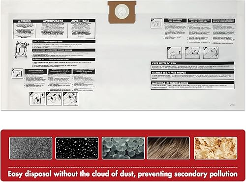 Miniatura 10 de Shop-Vac 90668 Bolsas de filtro desechables de 2-2.5 galones, paquete de 6