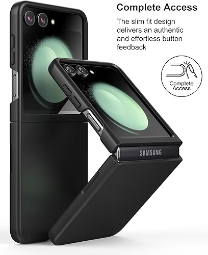 Miniatura 4 de Foluu Funda ultradelgada de policarbonato antideslizante para Samsung Galaxy Z Flip 5, acabado mate, ventana de pantalla sin obstrucciones, funda