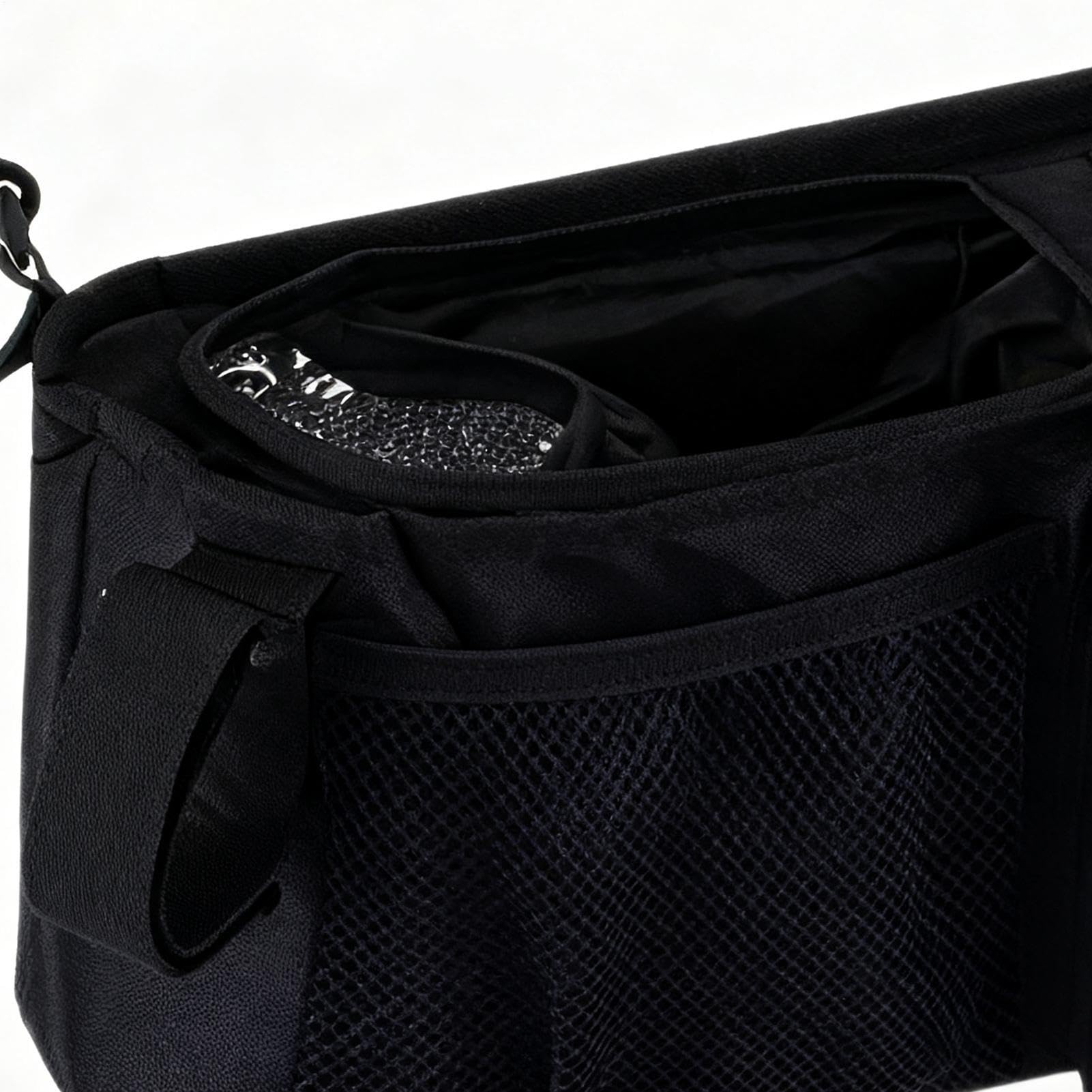 Organiseur double pour poussette – Sac de rangement pour poussette | Grand sac à suspendre | Design à 3 compartiments, sac à langer à suspendre, rangement pour bouteille et tasse d'eau, indispensable