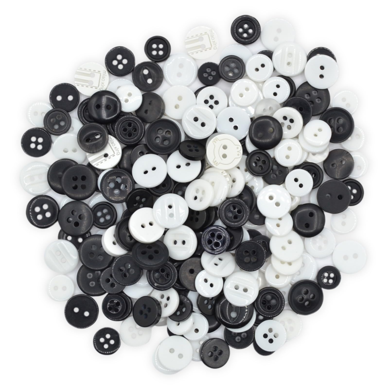 celloexpress Black & White Tiny Buttons - Mixed Colours Small Sizes Mini Crafts Sewing Card Embellishments (Pack of 500g) โ image 1