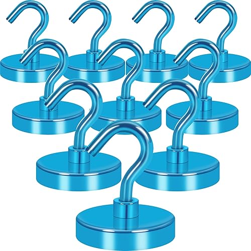 Neosmuk Ganchos magnéticos resistentes, imanes fuertes con gancho para refrigerador, ganchos industriales súper resistentes de neodimio para colgar,