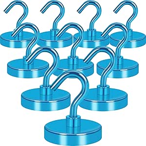 MIN CI Magnetic Hooks Heavy Duty,35lb Powerful Magnetic Wall Hooks For Hanging, Neodymium Metal