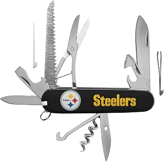 NFL Classic Pocket Multi Tool - 15-Piece Stainless Steel Multi Purpose Tool Set - Foldable, Portable, Emergency Multi-Tool Set