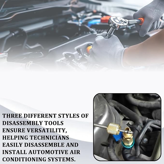 Kit de 39 Piezas para Remover Válvulas Schrader AC R134a R12 miniatura 4