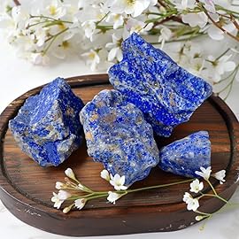 Luckeeper 1 lb Lapis Lazuli Bulk Raw Crystals and Healing Stones for Tumbling, Wire Wrapping, Wicca Reiki,Meditation