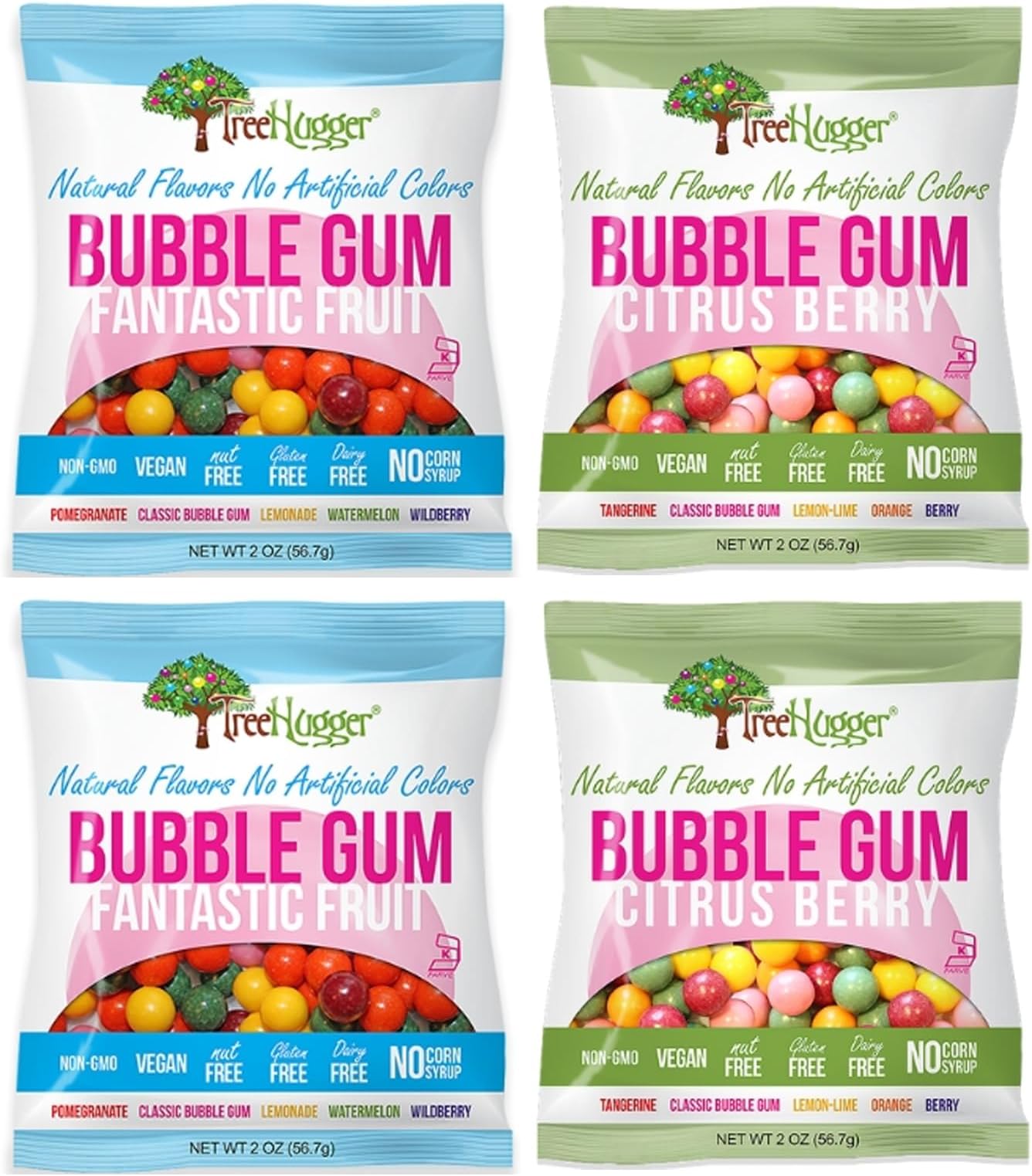 Tree Hugger Bubble Gum - Variety Pack - 2 Oz (4 bags)