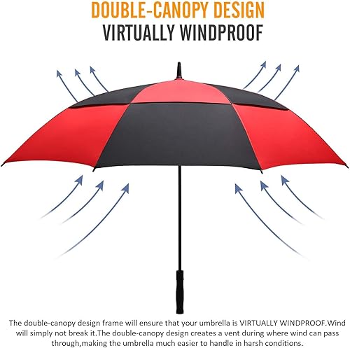 Miniatura 4 de BAGAIL Paraguas de golf de 686258 pulgadas, tamaño extra grande, doble toldo ventilado, con apertura automática para hombres y mujeres