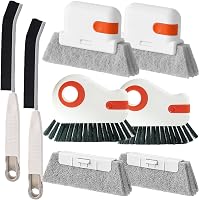Dosanlues 8PCS Window Sill Cleaner Tool Kit - Hard Bristle Crevice Gap Brushes for Tracks, Vents, Kitchen & Bathroom Cleaning