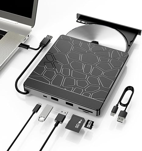 External Blu-ray Drive for Laptop - DVD/CD Drive with Dual