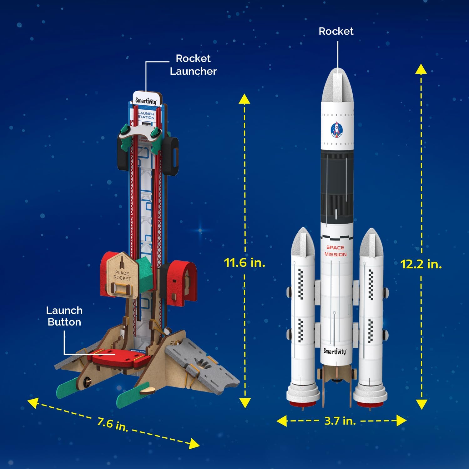 Smartivity Rocket Launcher STEM Kit for Ages 6-12 Years | Build Your Own Rocket with Launcher | Birthday Gift for Smart Kids | DIY Science Toy for Boys & Girls 6,7,8,9,10,11,12 Years Old