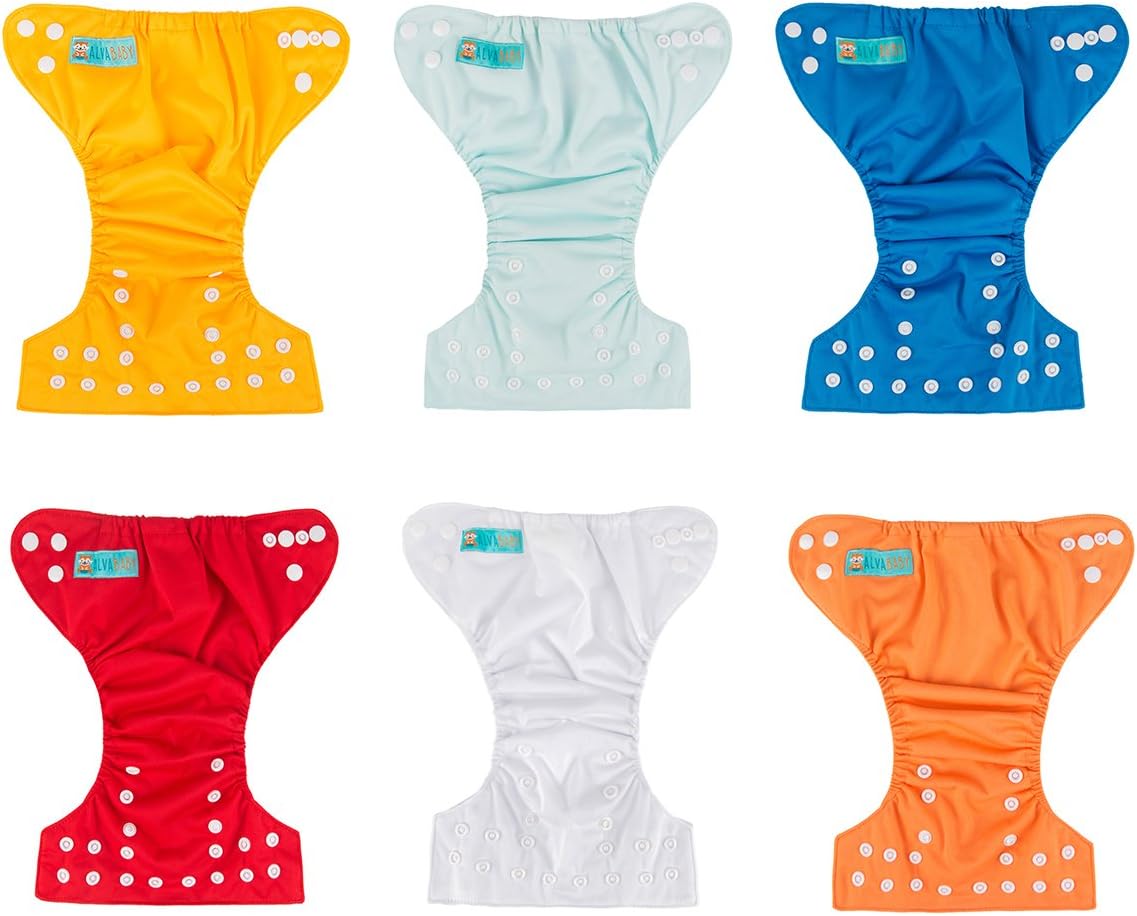 ALVABABY Newborn Cloth Diapers Pocket for Less Than 12pounds Cloth Diaper 6pcs with 12 Insert 6SVB03