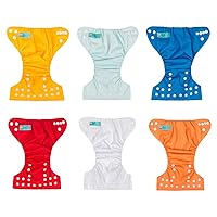 Vista 3 de ALVABABY Pañales de tela para recién nacidos, bolsillo para menos de 12 libras, pañal de tela 6 piezas con 12 insertos 6SVB03