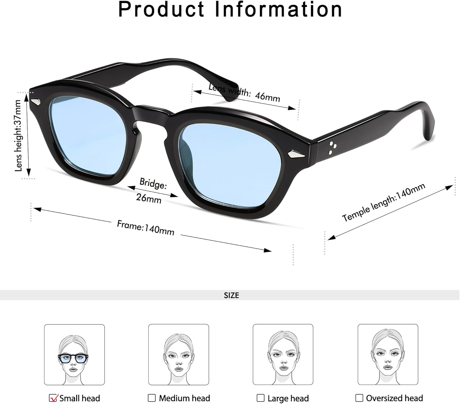 Small Retro Square Sunglasses for Women Mens Rectangle Sunnies AP3680 - Image 5