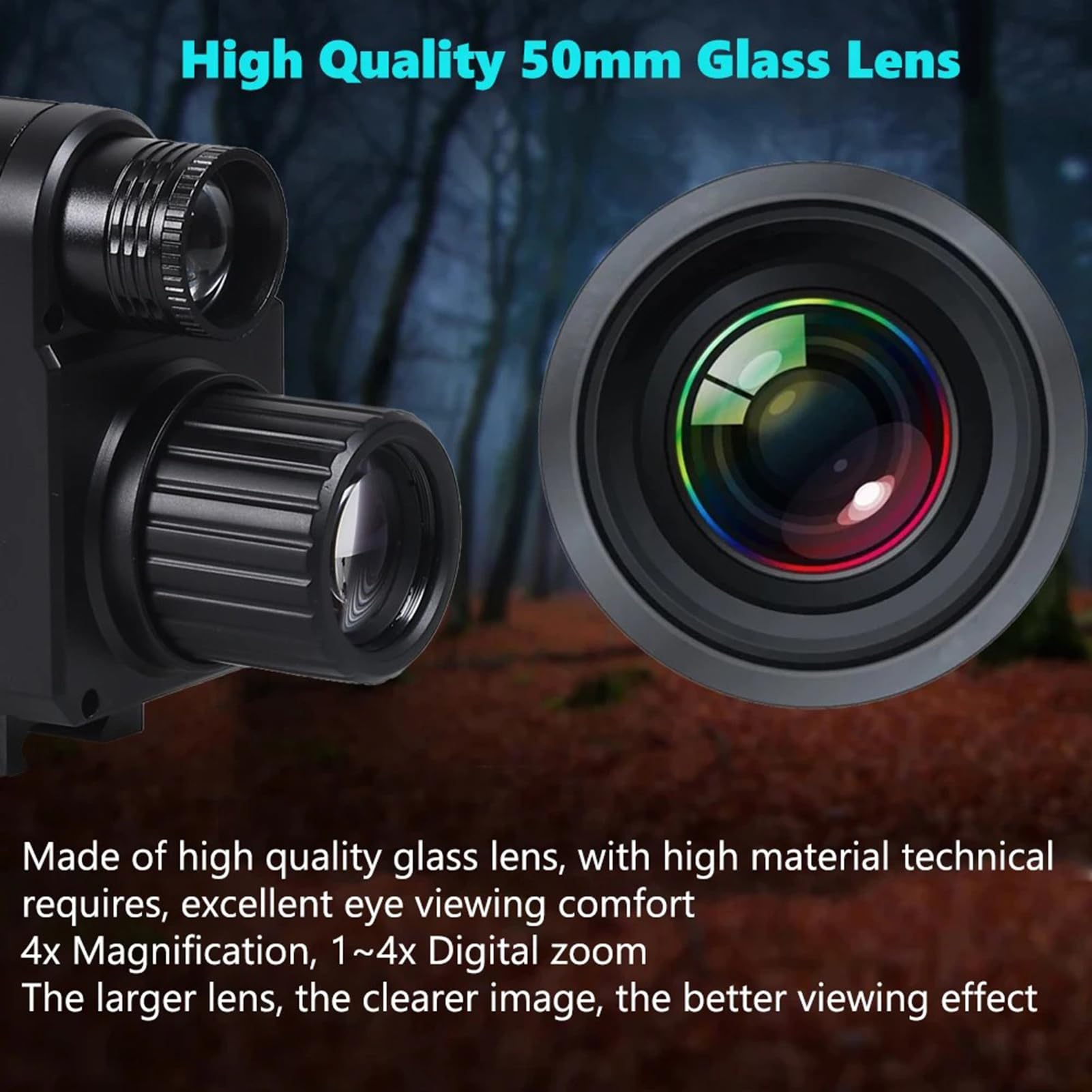 Lunettes de vision nocturne monoculaire infrarouge Zoom numérique 4x caméra avec viseur enregistrement vidéo photo HD 1080P