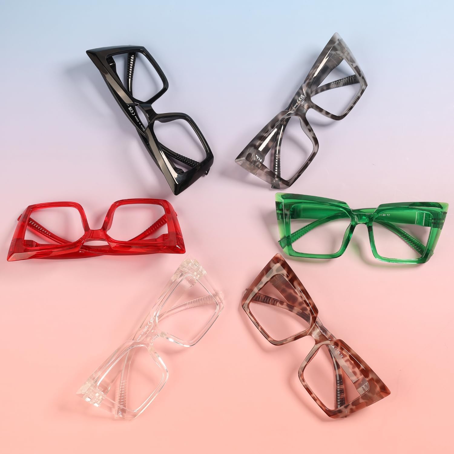 Eyekepper Oversize Metalless Screwless Blue Light Blocking Reading Glasses Women - 6 Pack Large Frame Computer Readers - Image 2