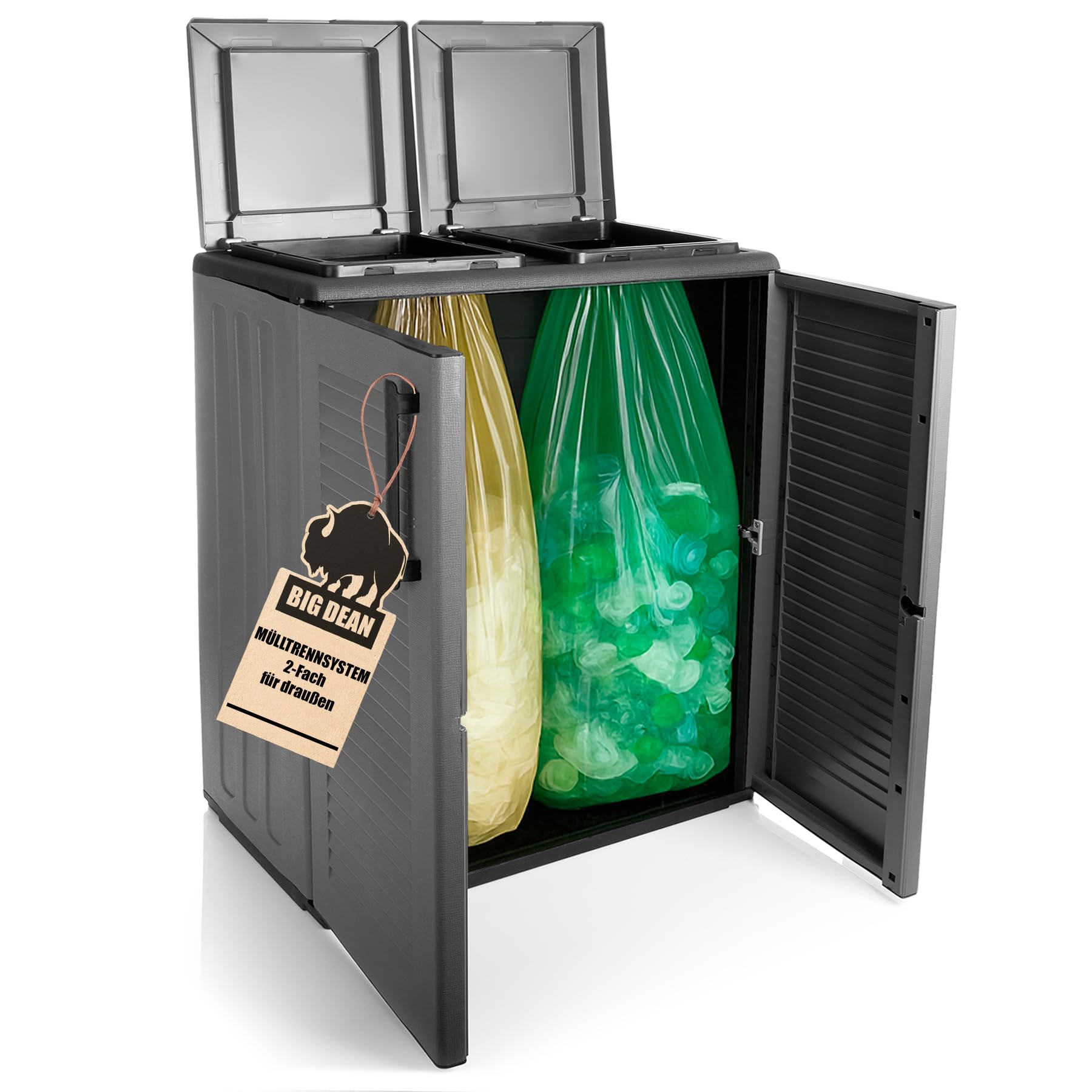 BigDean Mülltrennsystem Schrank Recycling System auch für Gelben Sack | Made in Italy