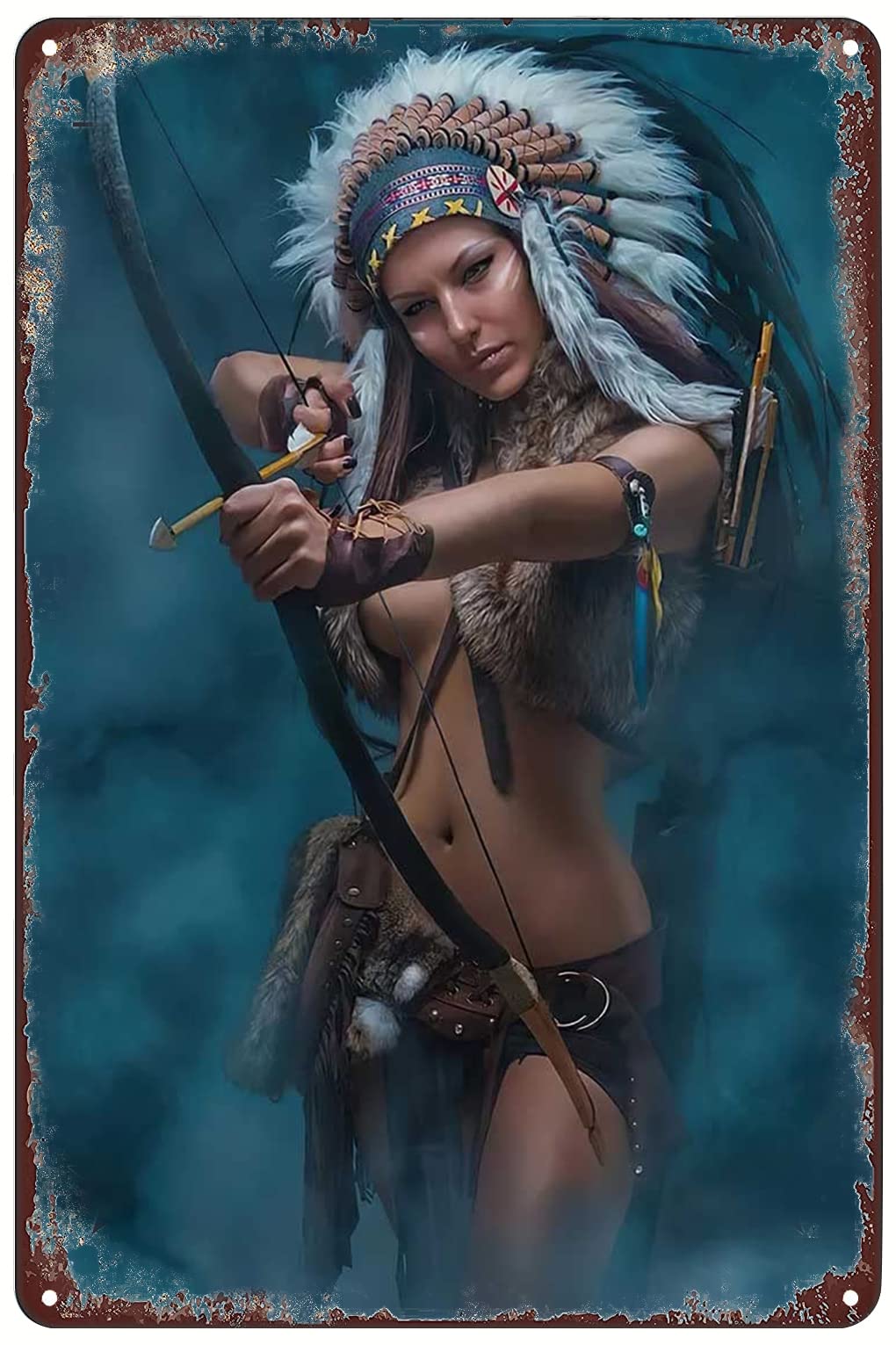 Amazon.com: Vintage Metal Signs - Native American Indian Girl