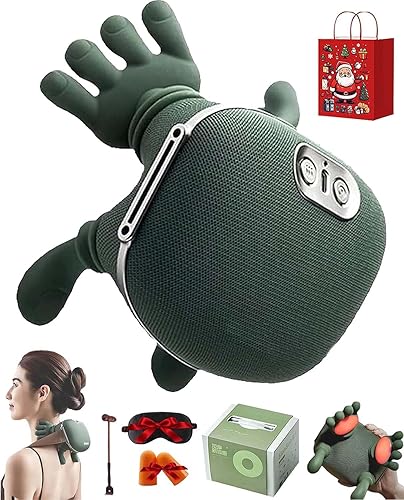 Masajeador de cuello y espalda con calefacción de doble zona, masajeador Shiatsu 4D de cuello y espalda, masajeador portátil inalámbrico para