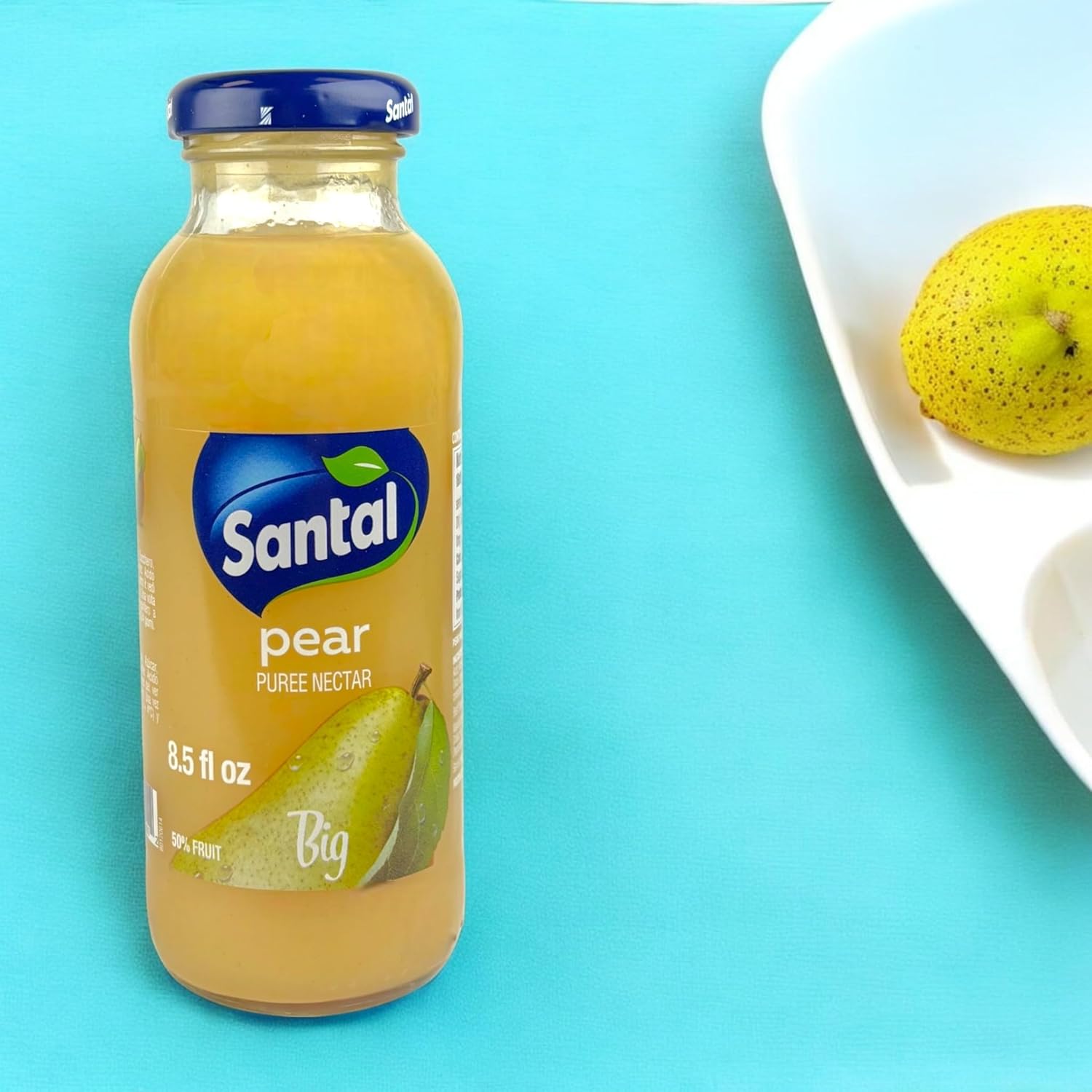Santal Pear Fruit Juice ? 100% Natural Pear Puree & Juice ? 250ml Glass Bottle, Pack of 12 ? Refreshing, Rich in Flavor & Antioxidants, Perfect for Quenching Thirst