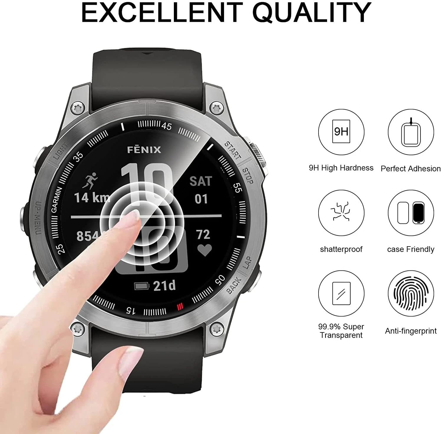 dla [4 Pack] Garmin Fenix 8 51mm Ochraniacz Ekranu, HD Clear Szkło Hartowane do Ochrony Ekranu, [Anti-Scratch]-Clear