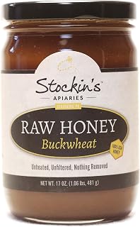Stockin's Apiaries Raw Buckwheat Honey, Unheated, Unfiltered, & Nutritious, 17 Oz.