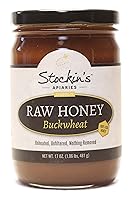 Vista 9 de Stockin's Apiaries Miel de trigo sarraceno cruda, sin calentar, sin filtrar y nutritiva, 10 onzas.