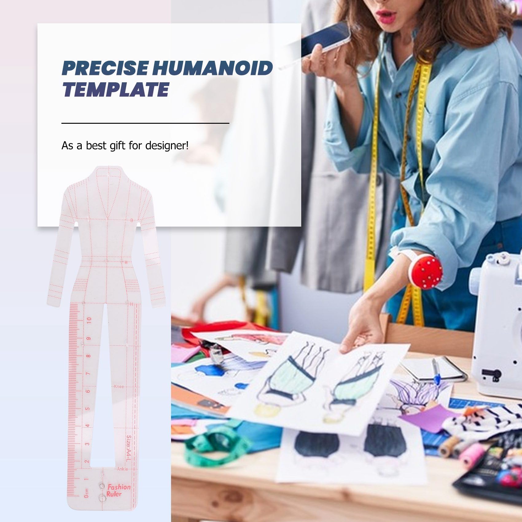 Illustrazione Righelli Modelli Di Schizzo Righello Cucire Modelli Umanoidi Design Abbigliamento Misurazione T