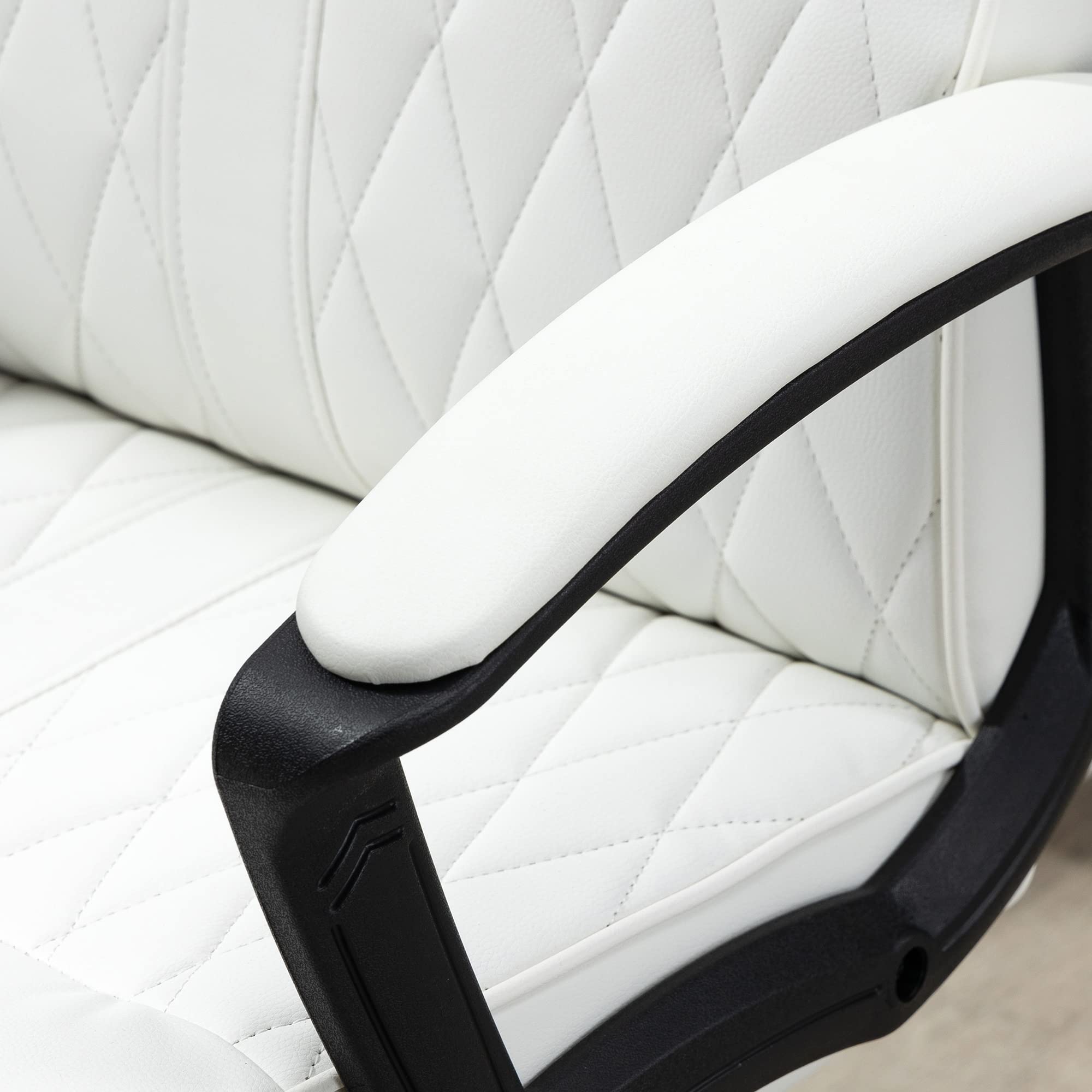 Vinsetto Silla de Oficina Giratoria 120 kg 65x72x102-112,5 cm Blanco Roto