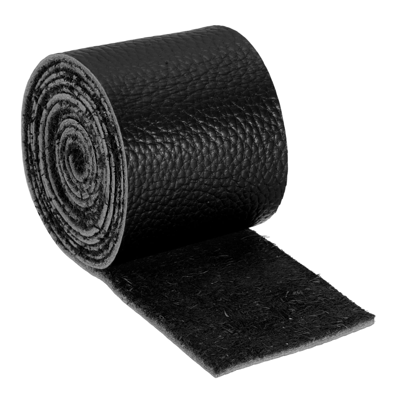 sourcing map Leather Craft Belt Blanks, 50mm(2") Wide x 51" Full Grain Strip 3-4oz 1.5mm Thick Vegetable Tanned Leather Strips for DIY Belt Making Craft Making Tool Processing, Black