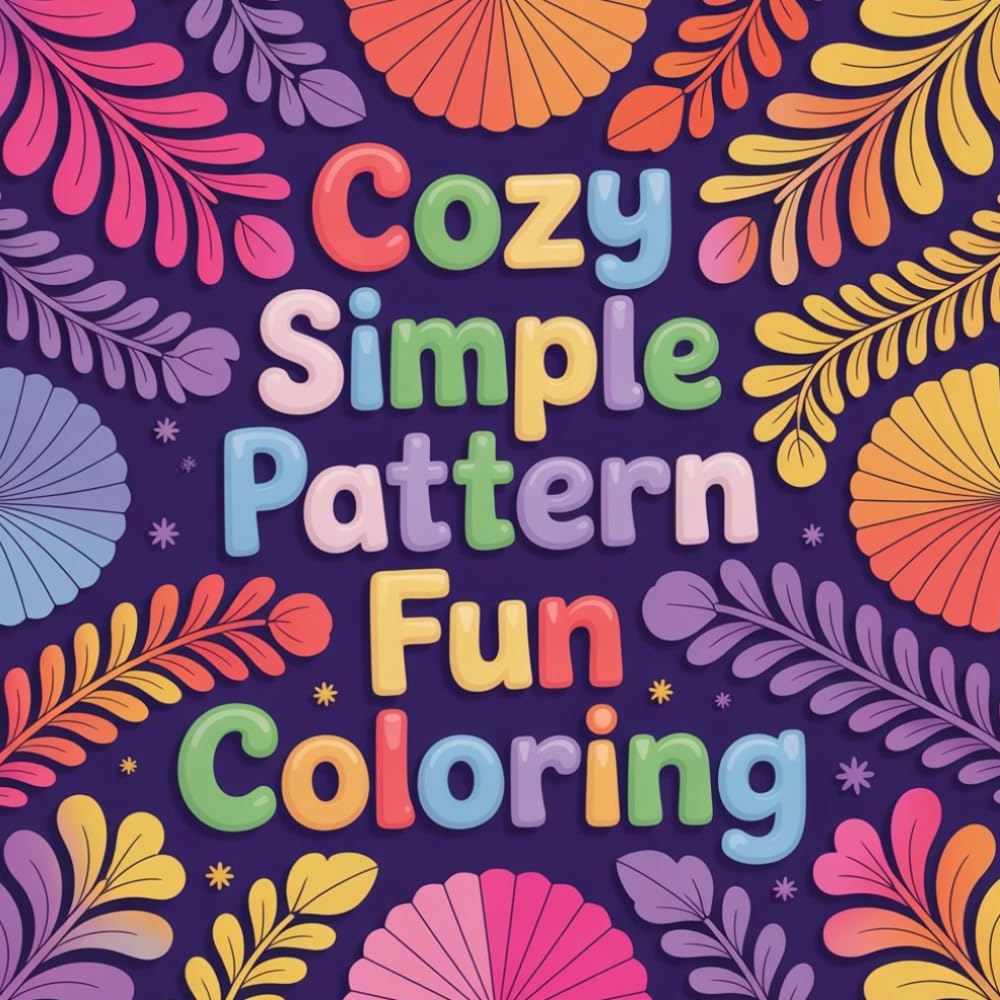 Cozy Simple Pattern Fun Coloring: cute coloring book for kids, coloring book for adults, kawaii coloring book, Coloring Book for Adults and Kids, Bold and Easy,