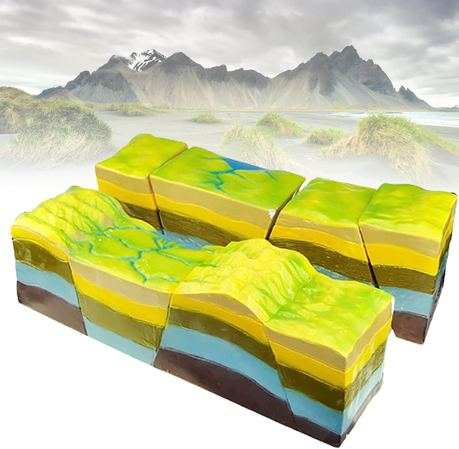 Geographische tektonische Platte 3D Modellbausatz, Entwicklungsmodell der Fehlerstruktur und gefalteten Land, High School Geographie Lehrmittel Grundschule Lehrmittel