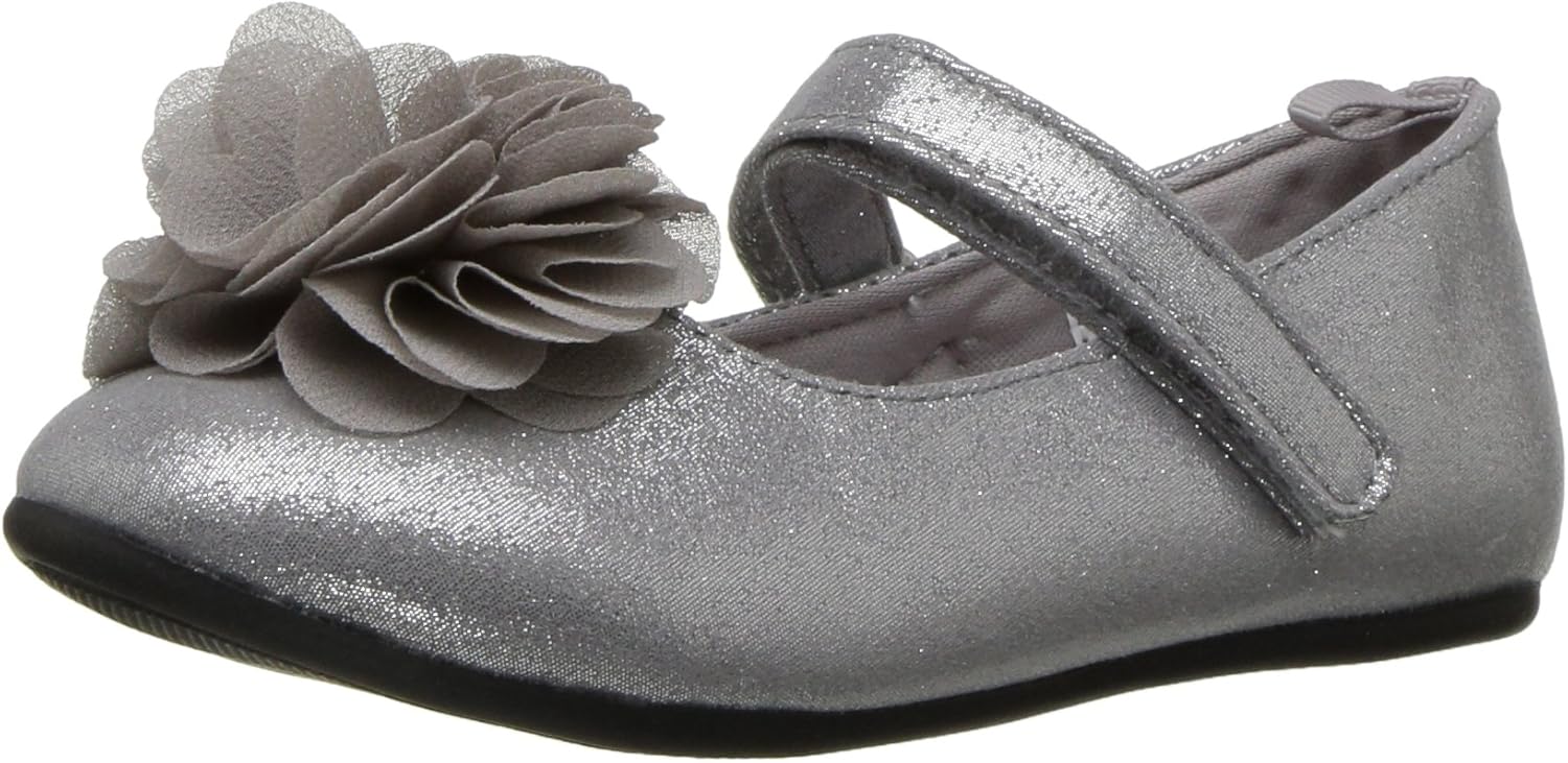Baby Deer Girl's 02-6746 Shoe, Silver, 3 Child US Toddler