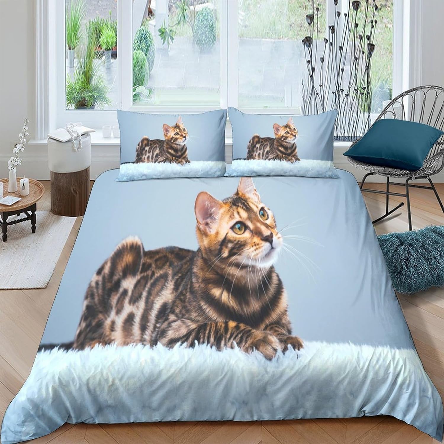 Housse de couette 140x200 chat mignon pour une chambre d'enfant cocooning
