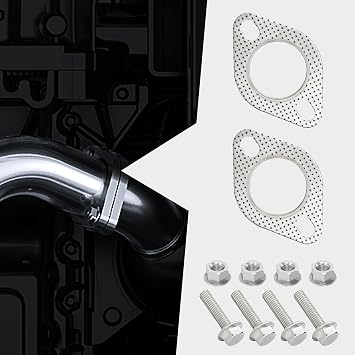2PCS Exhaust Gasket,Car Accessories Exhaust Flange Gasket,Muffler Gasket,Catalytic Converter Gasket,Exhaust Flange Repair Kit with Bolt & Nut,Fit for Car,Truck,Replace 2.5inch