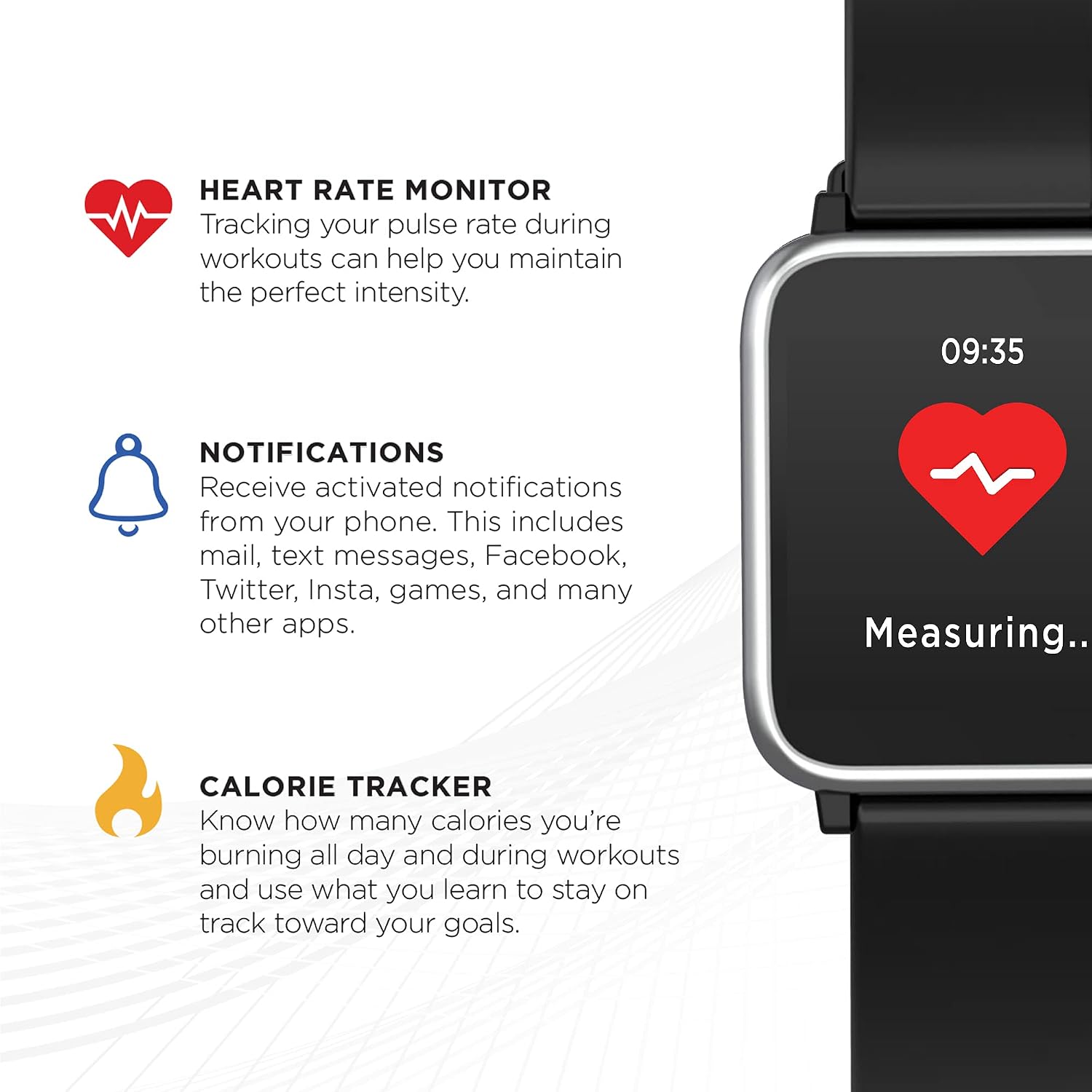 Amazon.com: Q7 Smartwatch Fitness Tracker con correas intercambiables,  frecuencia cardíaca, contador de pasos, monitor de sueño, mensaje,  resistente al agua para mujeres y hombres, pantalla táctil, compatible con  iPhone y Android (1.732 in) :