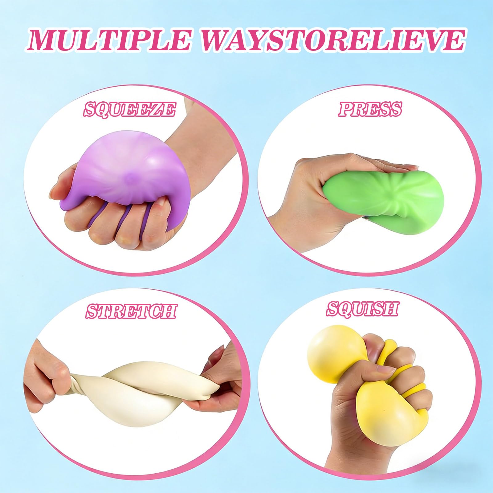Dumpling Squishy Mystery Box Fidget Toys, Stress Relief Sensory Toys with Steamer Box, Giant Squeeze Toys for Gift (Yellow) — view 4
