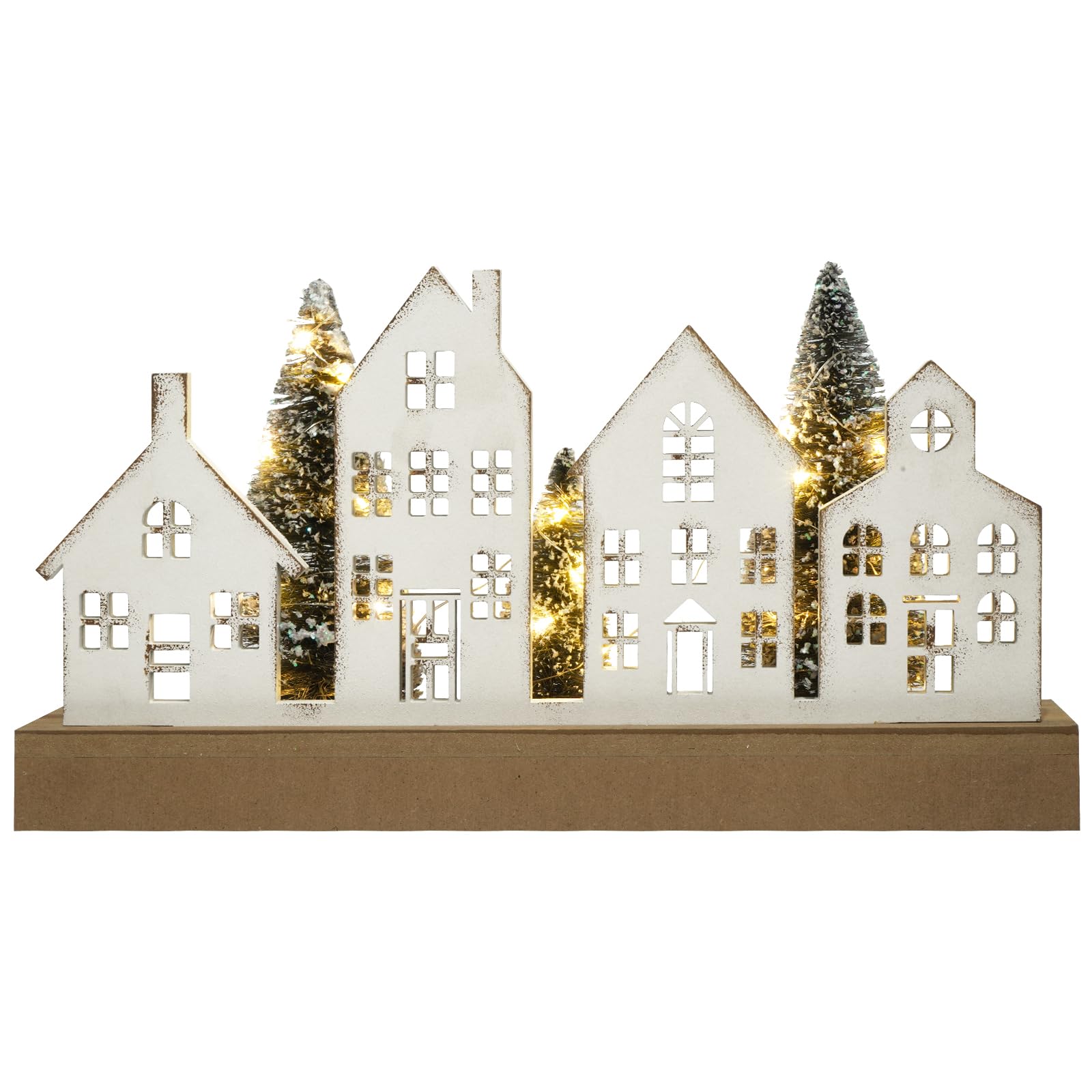 Decoraciones navideñas para el hogar, bloque de árbol de Navidad, decoración de casa de madera