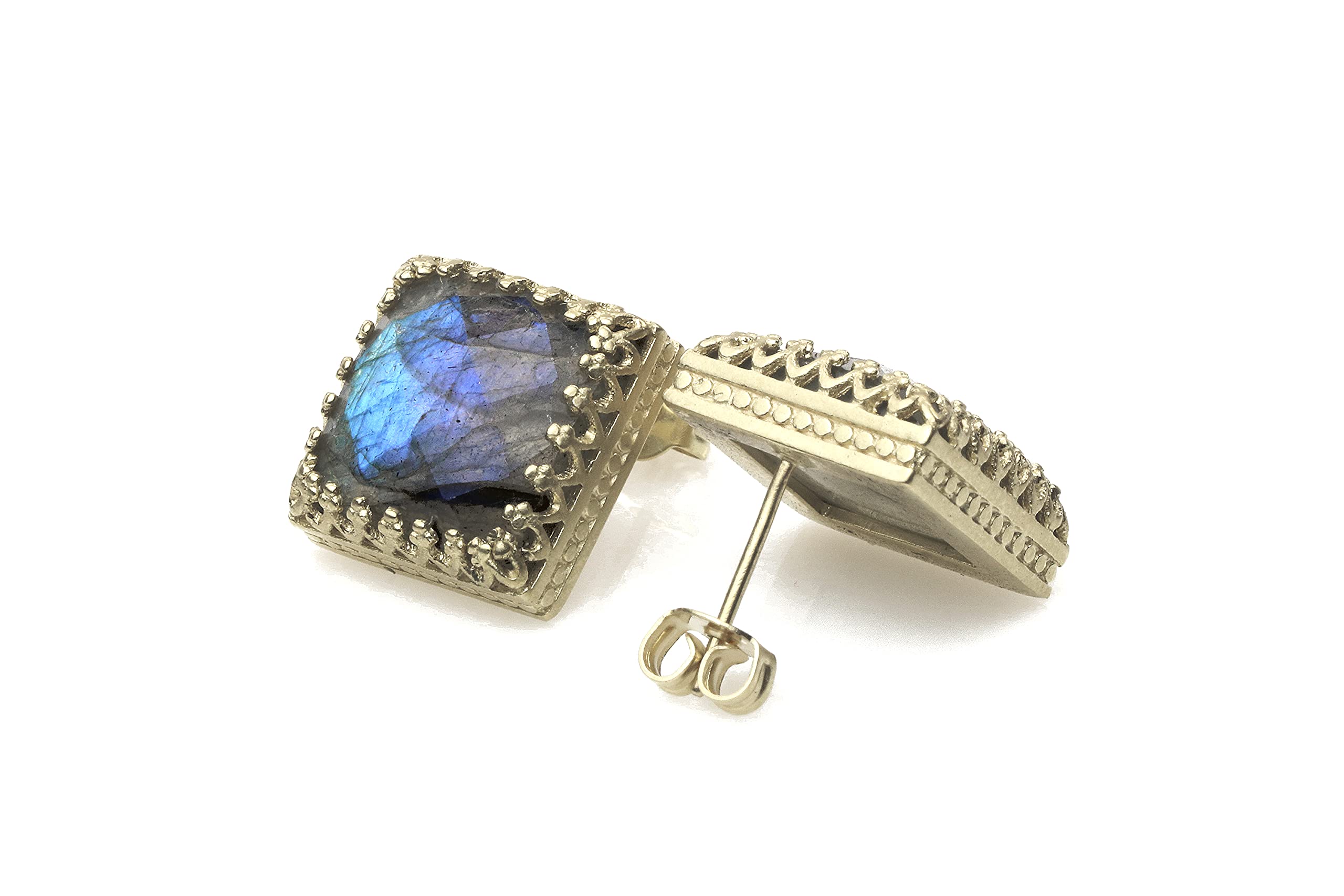 Anemone Gioielli 925 Argento Labradorite Orecchini - Gioielli come Regalo Fidanzamento per Lei, Orecchini Sposa, Orecchini per Tutti i Giorni - con Scatola Regalo