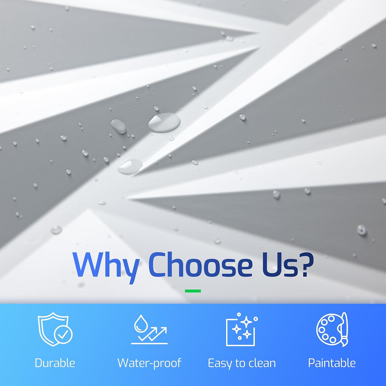 16 Pack 3D Wall Panels for Interior Wall Decor, 11.8'' x 11.8'' Decorative Wall Panels, Accent Wall Panels, 3D Diamond Design Wall Decor for Living Room, Bedroom, Gaming Room, Black