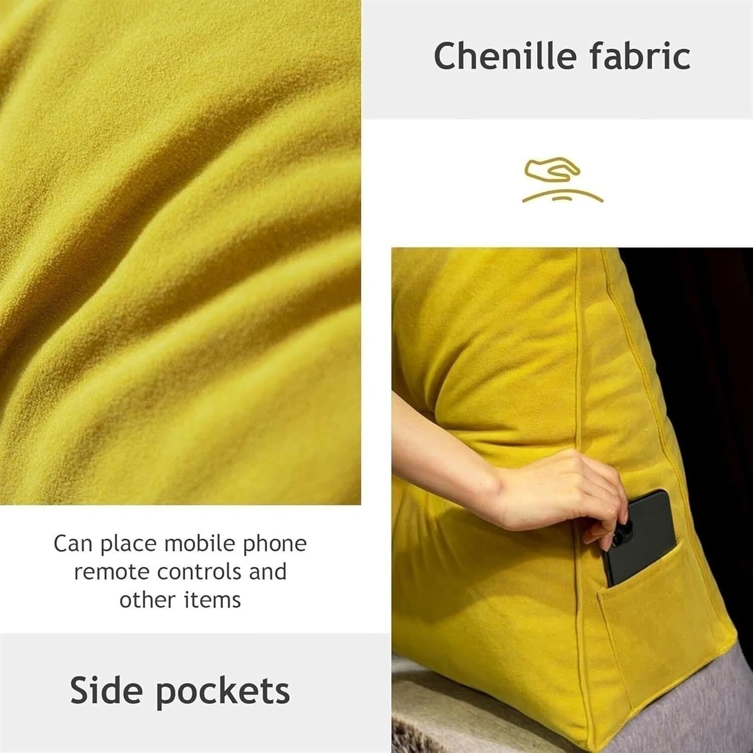 Comfortable Lumbar Bed Pillow Reading Backrest Cushion Triangular Headboard Pillow Bed Wedge Pillow Large Reading Pillow for Bay Window Tatami Sofa Bedroom (Color : B, Size : 200x50x20cm)