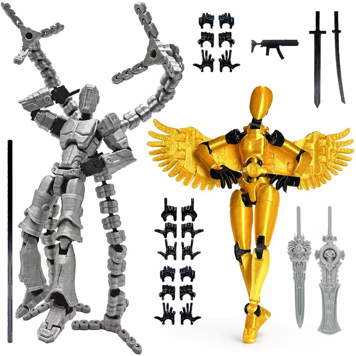 Amazon.com: T13 3D Action Figure Set Assembly Completed 2PCS