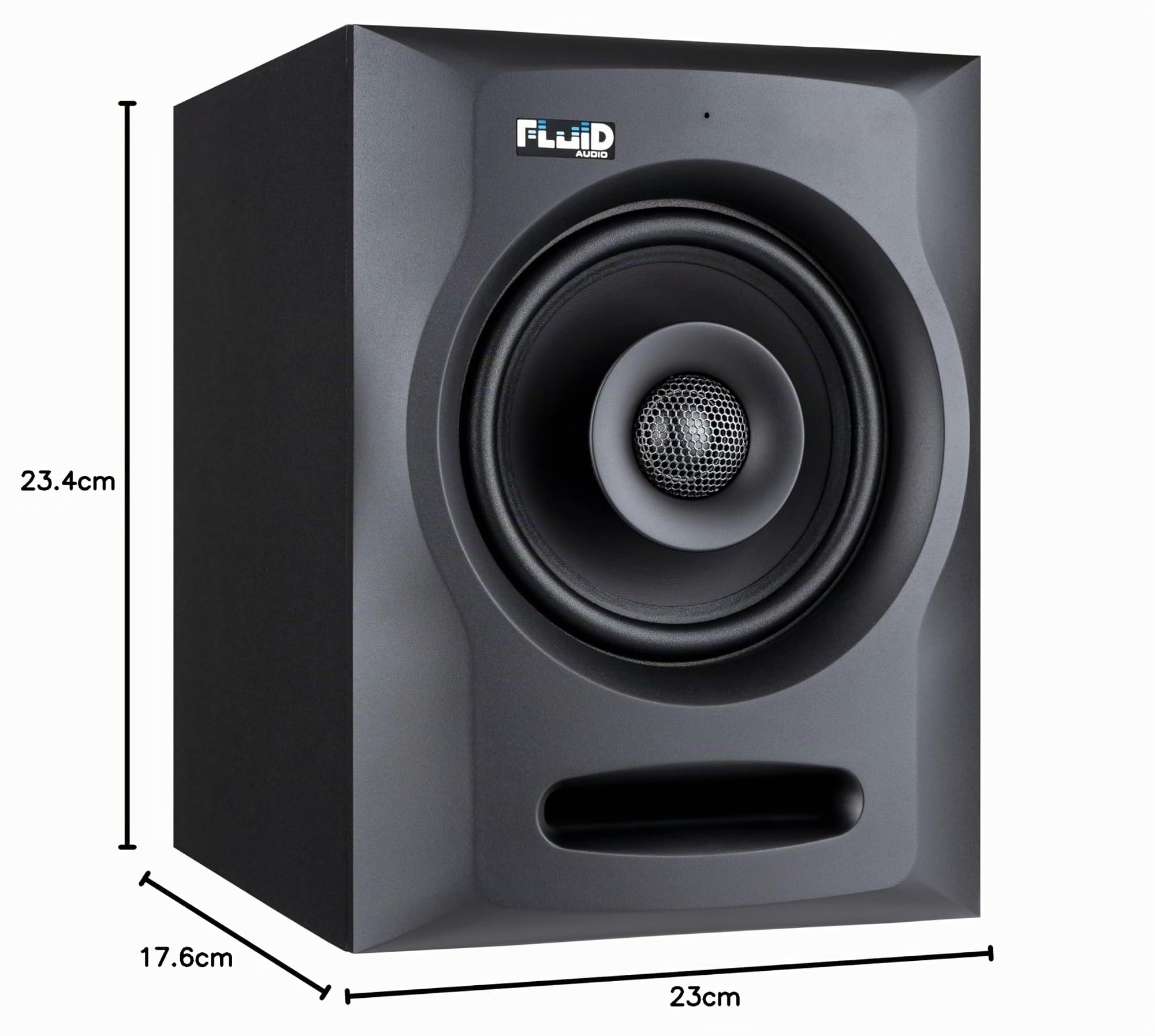 Diffusori monitor nearfield Fluid Audio FX50 V2 (monitor da studio attivi, driver coassiali a 2 vie, woofer da 5 pollici, 60 W RMS, ideali per home studio e registrazioni professionali, singoli), nero
