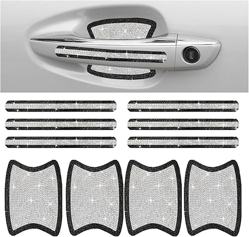 Bling - Protector de manija de puerta de automóvil, calcomanía brillante para manija de puerta de automóvil, antiarañazos, cubierta protectora